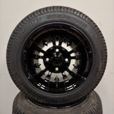 10in. Low Pro 205/50-10 on Excalibur Series 74 Gloss Black Wheel - Set of 4