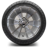 12in. Low Pro 215/35-12 on Excalibur Series 56 Silver/Machined Face Wheel - Set of 4