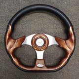 Woodgrain Custom Racer Golf Cart Steering Wheel with Adapter