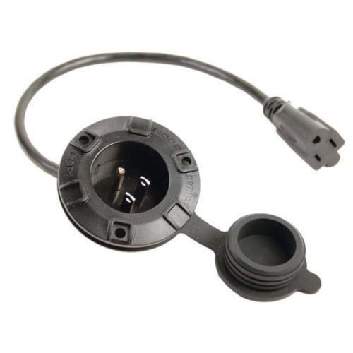 AC Port Plug with Integrated Extension Cable for Golf Carts
