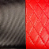 EXCALIBUR Premium Diamond Stitch Seat Cover Set - Black/Red