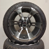 12in. Low Pro 215/35-12 on Excalibur Series 57 Gunmetal/Machined Face Wheel - Set of 4