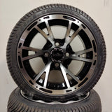12in. Low Pro 215/35-12 on Excalibur Series 63 Black/Machined Face Wheel - Set of 4