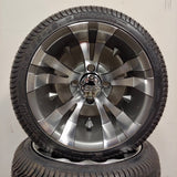 12in. Low Pro 215/35-12 on Excalibur Series 74 Gunmetal/Machined Face Wheel - Set of 4