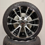 12in. Low Pro 215/35-12 on Excalibur Series 56 Black/Machined Face Wheel - Set of 4