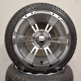 12in. Low Pro 215/35-12 on Excalibur Series 57 Silver/Machined Face Wheel - Set of 4