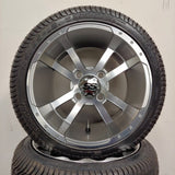 12in. Low Pro 215/35-12 on Excalibur Series 79 Silver/Machined Face Wheel - Set of 4