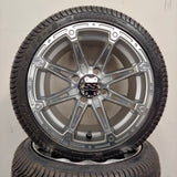 12in. Low Pro 215/35-12 on Excalibur Series 81 Silver/Machined Face Wheel - Set of 4