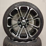 12in. Low Pro 215/35-12 on Excalibur AX6-12 Series Black/Machined Face Wheel - Set of 4