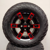 12in. LIGHTNING Off Road 23x10-12 on Excalibur Series 71 Black/Red Wheel - Set of 4