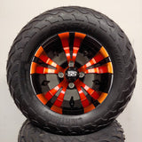 12in. LIGHTNING Off Road 23x10-12 on Excalibur Series 74 Black/Orange Wheel - Set of 4