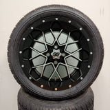 14in. Low Pro 205/30-14 on Excalibur Series 80 Black/Machined Face Wheel - Set of 4
