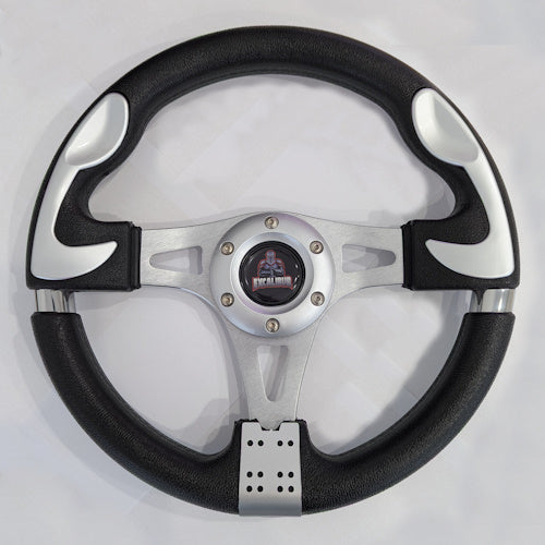 Silver Custom F1 Golf Cart Steering Wheel with Adapter