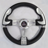 Silver Custom F1 Golf Cart Steering Wheel with Adapter