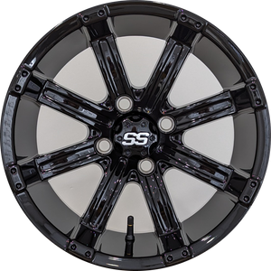 14" Aluminum Golf Cart Wheel - Excalibur Series 75 - Gloss Black