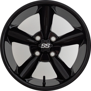 14" Aluminum Golf Cart Wheel - Excalibur Series 82 - Gloss Black