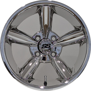 14" Aluminum Golf Cart Wheel - Excalibur Series 82 - Chrome