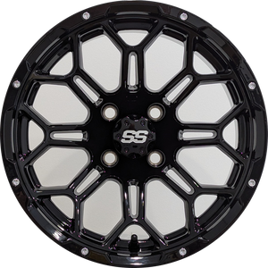 14" Aluminum Golf Cart Wheel - Excalibur Series 87 - Gloss Black