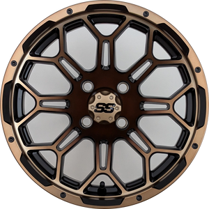 14" Aluminum Golf Cart Wheel - Excalibur Series 87 - Matte Black / Bronze Face