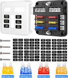 Universal 6 Way 12V Blade Fuse Box, Waterproof Fuse Box Holder with LED Indicator for 12V/24V Golf Cart