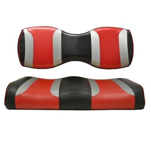 TSUNAMI Black / Liquid Silver / Hot Rod Red Cushion Set (2 pcs)