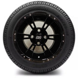 12in. Low Pro 215/50-12 on Excalibur Series 57 Gloss Black Wheel - Set of 4