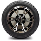 12in. Low Pro 215/50-12 on Excalibur Series 63 Black/Machined Face Wheel - Set of 4