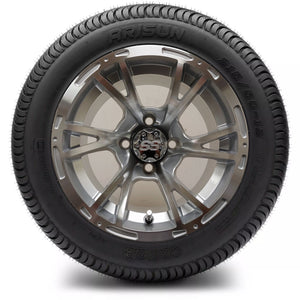 12in. Low Pro 215/50-12 on Excalibur Series 63 Silver/Machined Face Wheel - Set of 4
