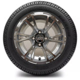 12in. Low Pro 215/50-12 on Excalibur Series 63 Silver/Machined Face Wheel - Set of 4