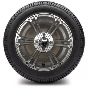 12in. Low Pro 215/50-12 on Excalibur Series 66 Silver/Machined Face Wheel - Set of 4