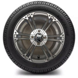 12in. Low Pro 215/50-12 on Excalibur Series 66 Silver/Machined Face Wheel - Set of 4