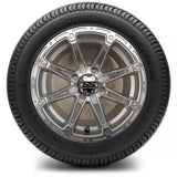 12in. Low Pro 215/50-12 on Excalibur Series 81 Silver/Machined Face Wheel - Set of 4