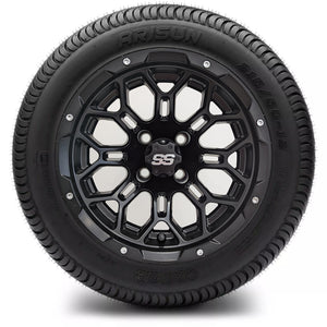 12in. Low Pro 215/50-12 on Excalibur Series 87 Matte Black Wheel - Set of 4