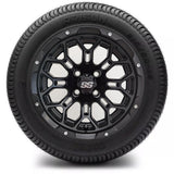 12in. Low Pro 215/50-12 on Excalibur Series 87 Matte Black Wheel - Set of 4