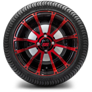 12in. Low Pro 215/35-12 on Excalibur Series 56 Black/Red Wheel - Set of 4