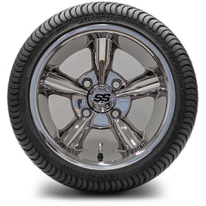 12in. Low Pro 215/35-12 on Excalibur Series 82 Chrome Wheel - Set of 4