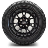 12in. Low Pro 215/35-12 on Excalibur Series 85 Gloss Black Wheel - Set of 4