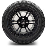 12in. Low Pro 215/35-12 on Excalibur Series 86 Gloss Black Wheel - Set of 4