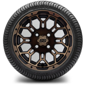 12in. Low Pro 215/35-12 on Excalibur Series 87 Matte Black / Bronze Face Wheel - Set of 4