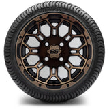 12in. Low Pro 215/35-12 on Excalibur Series 87 Matte Black / Bronze Face Wheel - Set of 4