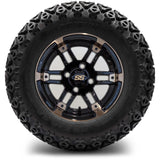 12in. Off Road 23x10.5x12 on Excalibur Series 77 Gloss Black / Bronze Face Wheel - Set of 4