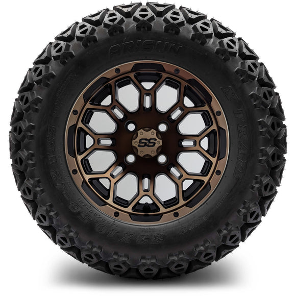 12in. Off Road 23x10.5x12 on Excalibur Series 87 Matte Black / Bronze Face Wheel - Set of 4