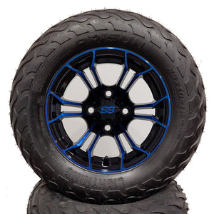 12in. LIGHTNING Off Road 23x10-12 on Excalibur Series 86 Black/Blue Wheel - Set of 4