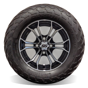 12in. LIGHTNING Off Road 23x10-12 on Excalibur Series 86 Gloss Black / Machined Face Wheel - Set of 4