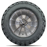 12in. TIMBERWOLF 22x10-12 on Excalibur Series 56 Silver/Machined Face Wheel - Set of 4