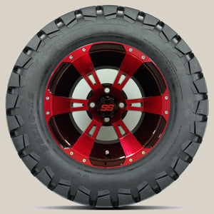 12in. TIMBERWOLF 22x10-12 on Excalibur Series 57 Black/Red Wheel - Set of 4
