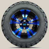 12in. TIMBERWOLF 22x10-12 on Excalibur Series 74 Black/Blue Wheel - Set of 4