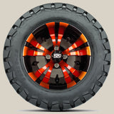 12in. TIMBERWOLF 22x10-12 on Excalibur Series 74 Black/Orange Wheel - Set of 4