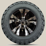 12in. TIMBERWOLF 22x10-12 on Excalibur Series 74 Black/Machined Face Wheel - Set of 4