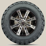 12in. TIMBERWOLF 22x10-12 on Excalibur Series 75 Black/Machined Face Wheel - Set of 4